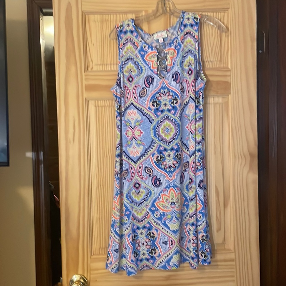 Mid dress colorful poly